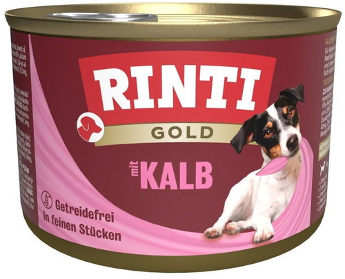 Finnern Rinti Gold Canned Veal 4 × 185 g - Canned Dog Food - Main image