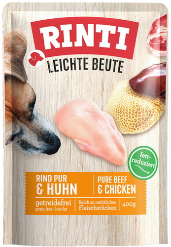 Finnern Rinti Leichte Beute Beef + Chicken Capsule 3 × 400 g - Dog Food Pouch - Main image
