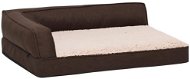 SHUMEE Ergonomický pelíšek pro psy 60 × 42 cm lněný vzhled fleece hnědý - Bed