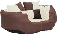 SHUMEE Oboustranný omyvatelný pelíšek pro psy hnědo-krémový 65 × 50 × 20 cm - Bed