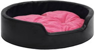 SHUMEE Dog bed black and pink 79 × 70 × 19 cm plush and faux leather - Pet Bed