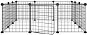 Shumee 171623 Ohrádka s dvířky, 12 panelů černá, 35 × 35 cm ocel - Ohrádka pro hlodavce