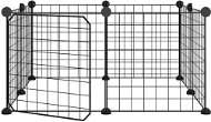 Shumee 171622 Ohrádka s dvierkami, 8 panelov, čierna, 35 × 35 cm, oceľ - Ohrádka pre hlodavce