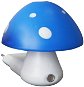 LED detská lampička do zásuvky Muchotrávka modrá 0,4 W/230 V/6 400 K, súmrakový senzor - Nočné svetlo