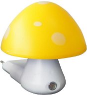 detská lampička do zásuvky Muchotrávka žltá 0,4 W/230 V/6400 K, súmrakový senzor - Nočné svetlo