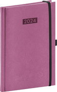 Týdenní diář Diario 2024 růžový 15 × 21 cm - Diář
