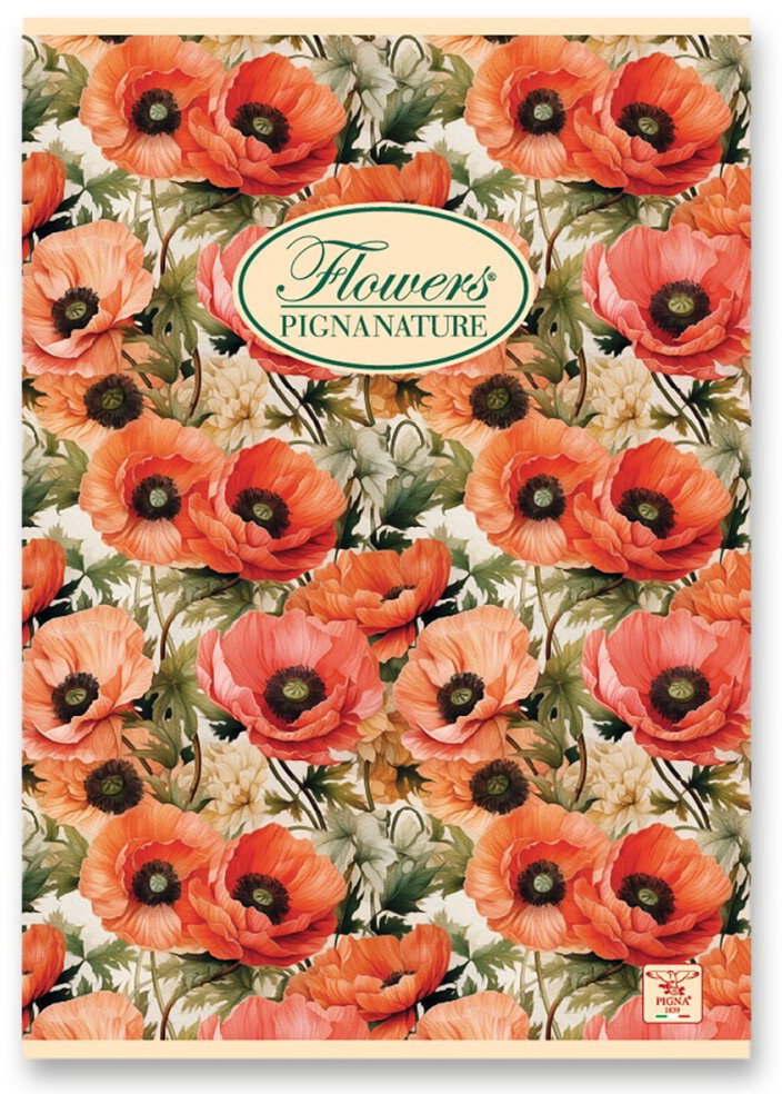 PIGNA Nature Flowers A4, varrott, vonalas, véletlenszerű minta