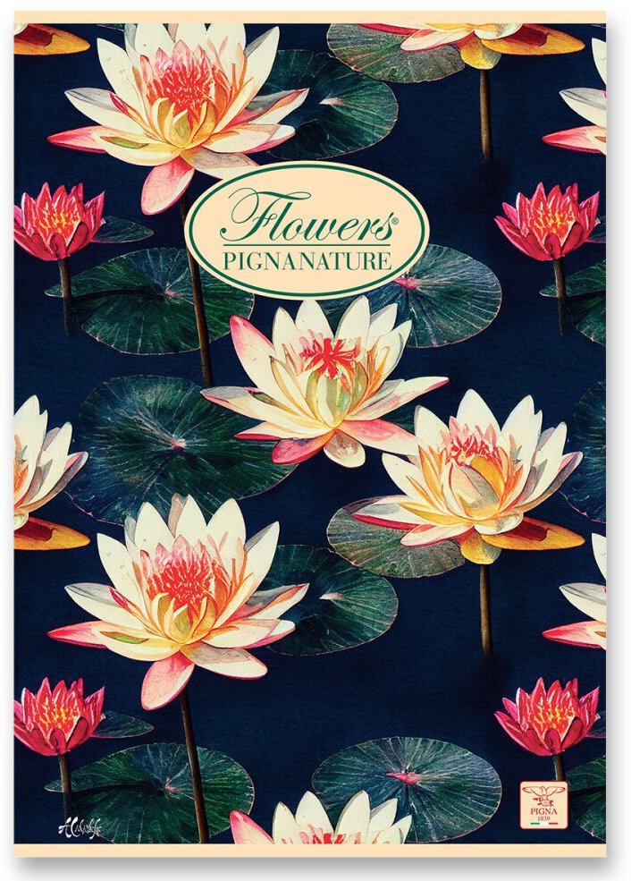 PIGNA Nature Flowers A5, varrott, vonalas, véletlenszerű minta