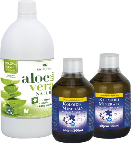 ACTION Colloidal Minerals, 2x 300ml + AloeVeraLife NATURA, 1000ml - Minerals - Main image