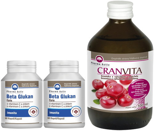 ACTION Beta Glukan Forte SET 1 + 1  60 Capsules + Cranvita 500ml - Beta-glucan - Main image
