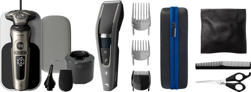 Philips Series 9000 Prestige Wet & Dry SP9883/36 + Philips Series 7000 HC7650/15 - Set - Main image