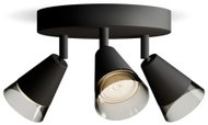 Philips Cleft bodové svítidlo 3× GU10 5 W bez zdroje 20 cm kulaté IP20, černé - Spot Lighting