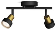 Philips Conduit bodové svítidlo 2× GU10 5 W bez zdroje 27,5 cm IP20, černé/zlaté - Spot Lighting