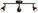 3×GU10 5W without bulb 48.5cm IP20, black/gold