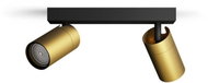 Philips Idris bodové koupelnové svítidlo 2× GU10 5 W bez zdroje 24 cm IP44, černé/zlaté - Spot Lighting