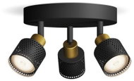 Philips Niall bodové svítidlo 3× GU10 5 W bez zdroje 20 cm kulaté IP20, černé - Spot Lighting