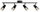 4×E14 25W without bulb 69.5cm IP20, black