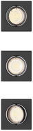 Philips Peridot Rec Kit Sq zapuštěné svítidlo hranaté 7 W, AC 220-240, IP20, 3 ks, černá - Ceiling Light