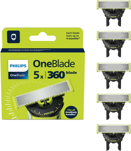 Philips Výměnné břity 360 5 ks pro OneBlade QP450/50 Main image Philips Výměnné břity 360 5 ks pro OneBlade QP450/50 - Replacement Blade Refill - Main image