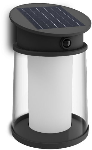 Philips Juda UltraEfficient solar LED luminaire with sensor 3,2 W, 500 lm, 2700 K, IP44, round, blac - Motion Sesnor - Main image