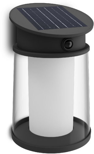 Philips Juda UltraEfficient solar LED luminaire with sensor 3,2 W, 500 lm, 4000 K, IP44, round, blac - Motion Sesnor - Main image