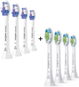 Philips Sonicare Sensitive HX6054/10, 4 ks + Philips Sonicare W Optimal White HX6064/10, 4 ks - Náhradné hlavice