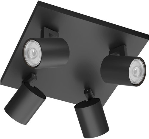 Philips Runner spotlight 4 × GU10 20 W, without source IP20, black - Decorative Lighting - Main image