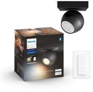 Philips Hue WA Buckram GU10 LED Spotlight 5W 350lm 2200–6500K IP20 Black + Dimmer Switch - Ceiling Light