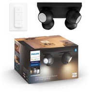 Philips Hue WA Buckram LED Spotlight 4× GU10 5W 350lm 2200-6500K IP20 Black + Dimmer Switch - Ceiling Light