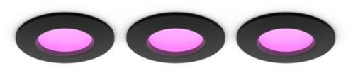 Philips Hue LED Slim recessed spotlight S, tunable white, 3-pack, black - Ceiling Light - Main image