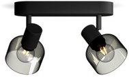 Philips Sleet bodové svítidlo 2 × E14 25 W bez zdroje 24 cm IP20, černé - Spot Lighting