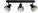 3× E14 25W without Bulb 44cm IP20, Black