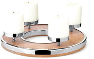 Edzard Advent wreath Jale, diameter 36 cm, mango wood with stainless steel rim - Christmas Candlestick