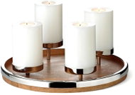 Edzard Advent wreath Lani, diameter 34 cm, mango wood with stainless steel edge - Christmas Candlestick