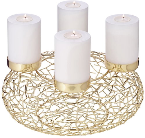 Edzard Advent wreath Milano, diameter 34 cm, gold - Christmas Candlestick - Main image