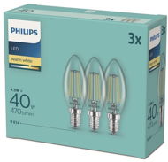 LED Bulb Philips LED Classic 4.3-40W, E14 2700K, 3pcs - LED žárovka