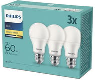 LED Bulb Philips LED 9-60W, E27 2700K, 3pcs - LED žárovka