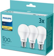 LED izzó Philips LED 14-100W, E27 2700K, 3 db - LED žárovka