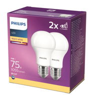 LED izzó Philips LED 11-75W, E27 2700K, 2 db - LED žárovka