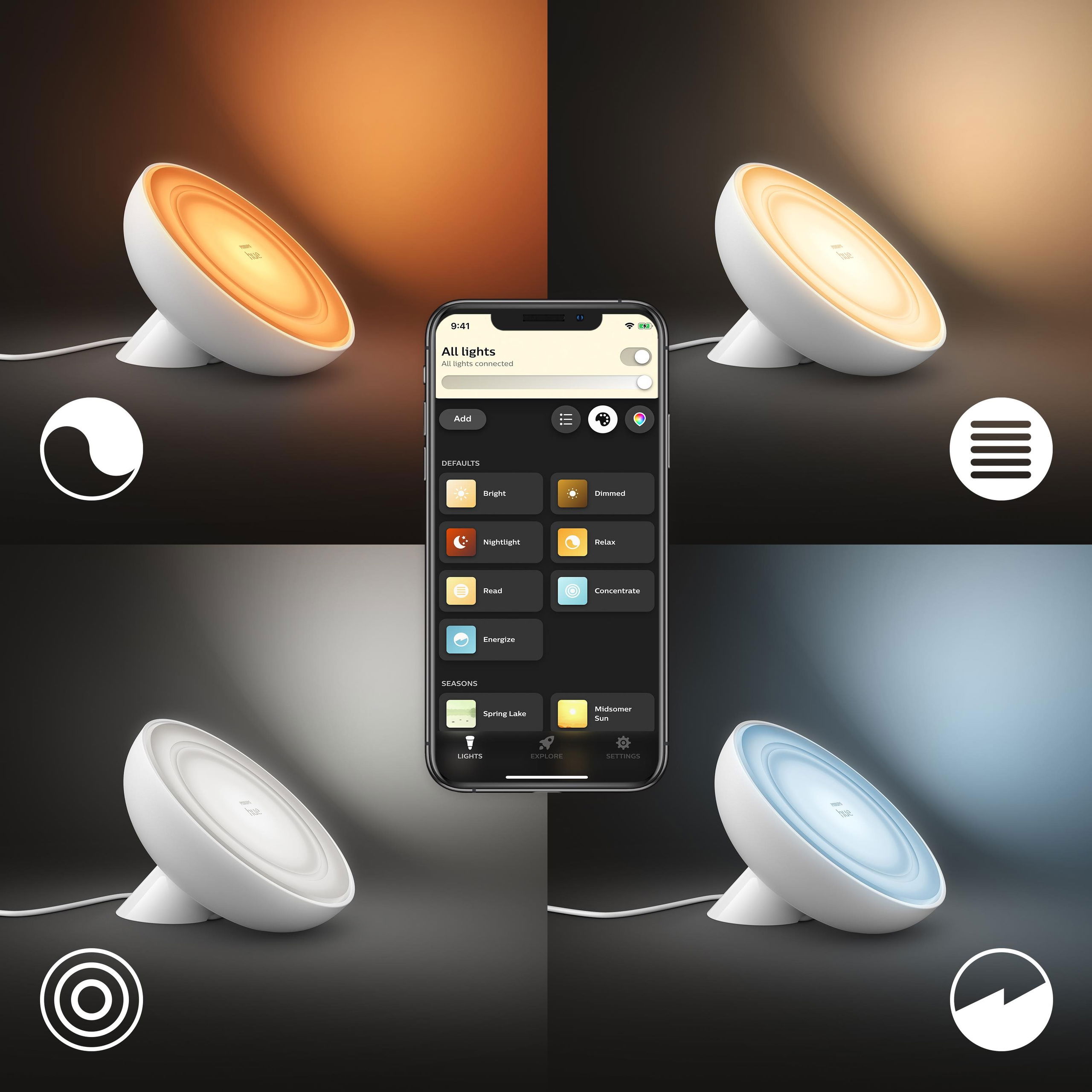 Hue bloom dimmable led smart store table lamp