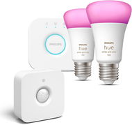 Philips Hue White és Color Ambiance 9W 1100 E27 kis promóciós indulócsomag + Philips Hue Motion Sensor - LED izzó