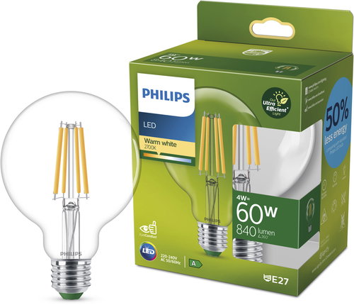 Philips LED 60W G95 E27 2700K CL UE SRT4 - LED-Birne - Hauptbild