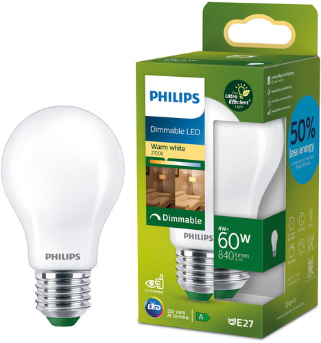 Philips LED 60 W, A60, E27, 2700 K, FR UE D SRT4 - LED izzó - Fő fotó