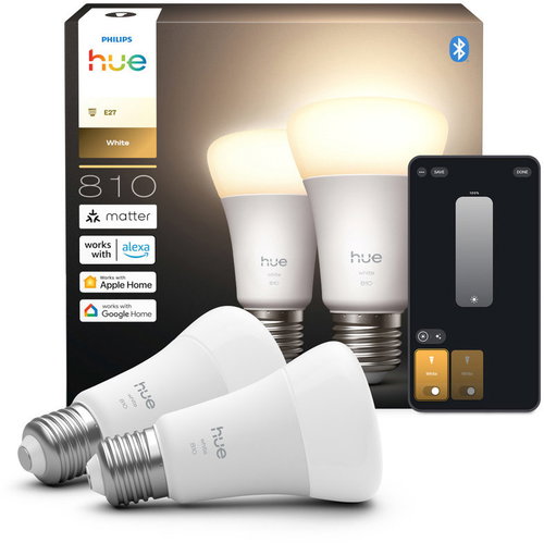 Philips Hue White 7W 810 E27 2pcs - LED Bulb - Main image