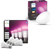 Philips Hue White and Color Ambiance 6W 810 E27 4ks + Hue GO v2 - Sada
