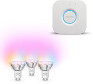 Philips Hue Bridge 2.0 + Philips Hue Essential White and Color Ambiance 4,7W 345 GU10 3ks - Sada chytrého osvětlení