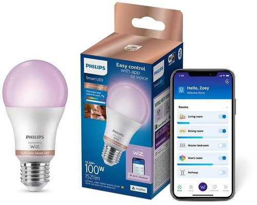 Philips Smart LED WFB 100W A60 E27 RGB - LED izzó - Fő fotó