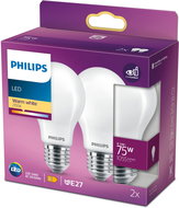 Philips Classic A60, E27, 75 W, teplá bílá, 2 ks - LED Bulb