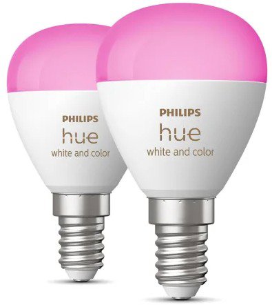 Philips Hue White and colour Ambiance 5,1W E14 Drop 2 pcs - LED Bulb - Main image