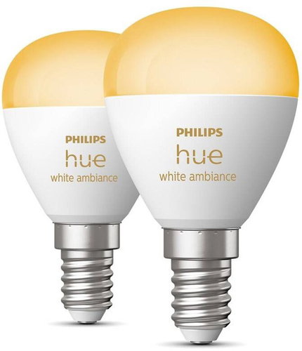 Philips Hue White Ambiance 5,1W E14 Drop 2 pcs - LED Bulb - Main image